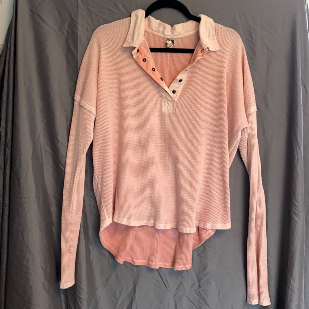 Free People waffle shirt